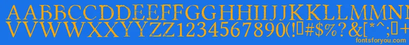 PortmanteauRegular Font – Orange Fonts on Blue Background