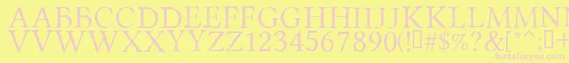 フォントPortmanteauRegular – ピンクのフォント、黄色の背景