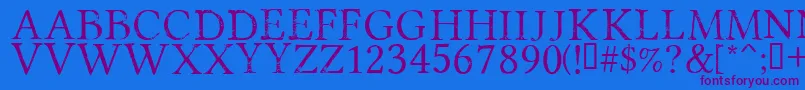 PortmanteauRegular Font – Purple Fonts on Blue Background