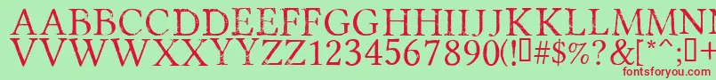 PortmanteauRegular Font – Red Fonts on Green Background