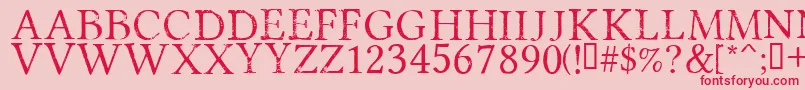 PortmanteauRegular Font – Red Fonts on Pink Background