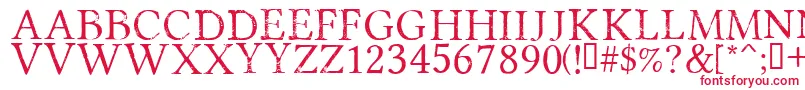 PortmanteauRegular Font – Red Fonts on White Background