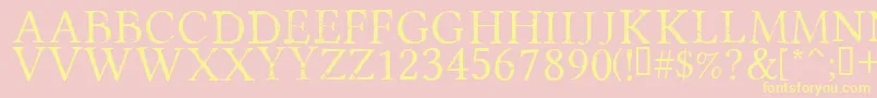 PortmanteauRegular Font – Yellow Fonts on Pink Background