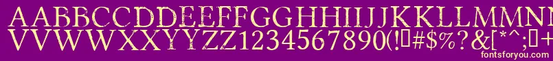 PortmanteauRegular Font – Yellow Fonts on Purple Background