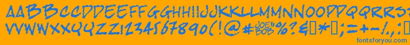 Bobtag ffy Font – Blue Fonts on Orange Background