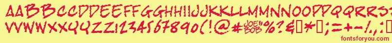 Bobtag ffy Font – Red Fonts on Yellow Background