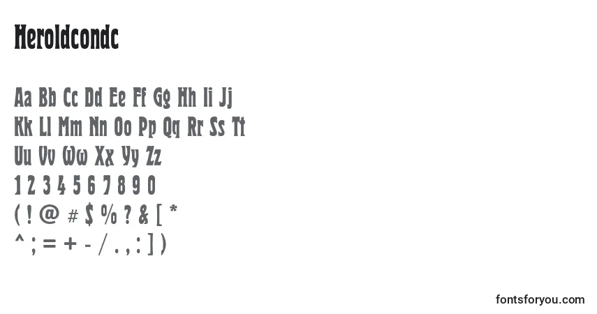 A fonte Heroldcondc – alfabeto, números, caracteres especiais