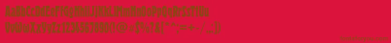 Heroldcondc Font – Brown Fonts on Red Background