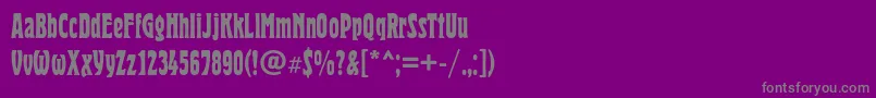 フォントHeroldcondc – 紫の背景に灰色の文字