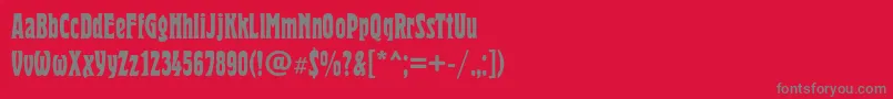 フォントHeroldcondc – 赤い背景に灰色の文字