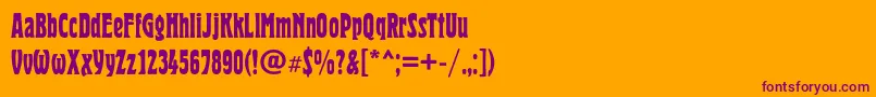フォントHeroldcondc – オレンジの背景に紫のフォント