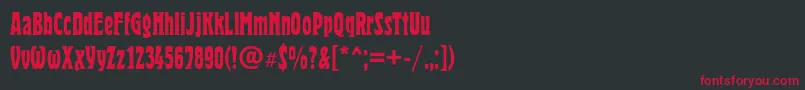 フォントHeroldcondc – 黒い背景に赤い文字