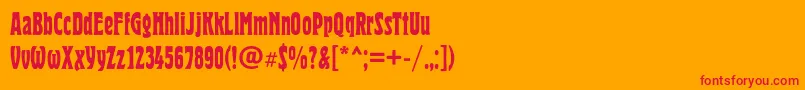 Heroldcondc Font – Red Fonts on Orange Background