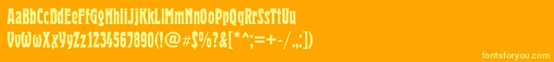 Heroldcondc Font – Yellow Fonts on Orange Background