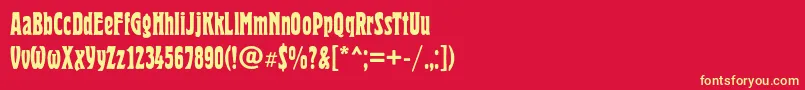 Heroldcondc Font – Yellow Fonts on Red Background
