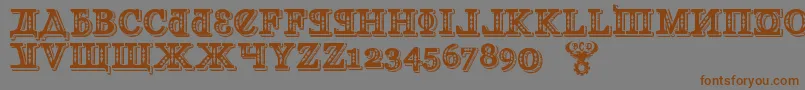 KremlinGeogianI3D Font – Brown Fonts on Gray Background