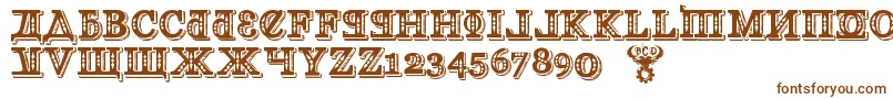 KremlinGeogianI3D-fontti – ruskeat fontit valkoisella taustalla
