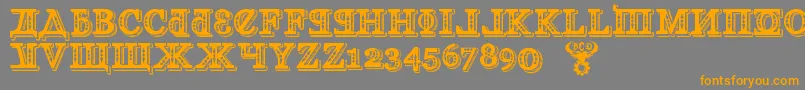 KremlinGeogianI3D Font – Orange Fonts on Gray Background