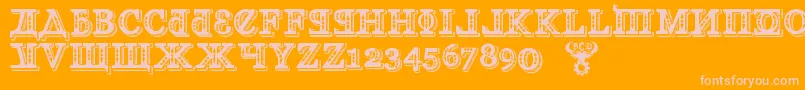 KremlinGeogianI3D Font – Pink Fonts on Orange Background