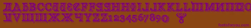 KremlinGeogianI3D Font – Purple Fonts on Brown Background