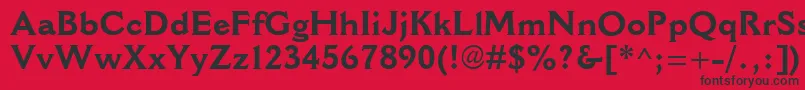 CantoriaMtBold Font – Black Fonts on Red Background