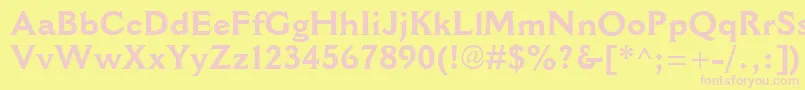 CantoriaMtBold Font – Pink Fonts on Yellow Background