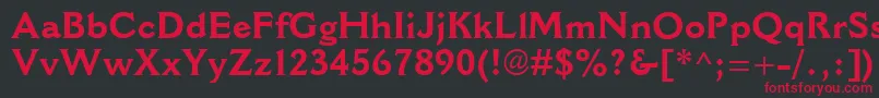 CantoriaMtBold Font – Red Fonts on Black Background