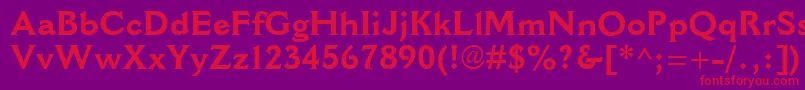 CantoriaMtBold Font – Red Fonts on Purple Background