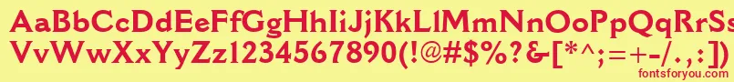 CantoriaMtBold Font – Red Fonts on Yellow Background