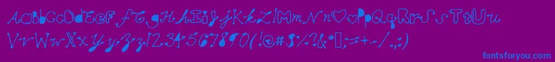 Mollymfont-Schriftart – Blaue Schriften auf violettem Hintergrund