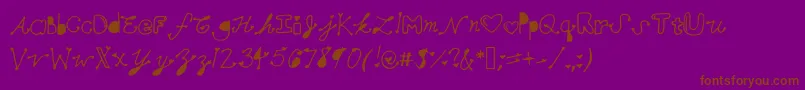 Mollymfont Font – Brown Fonts on Purple Background