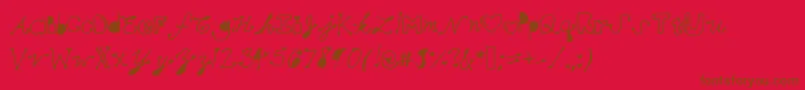 Mollymfont Font – Brown Fonts on Red Background