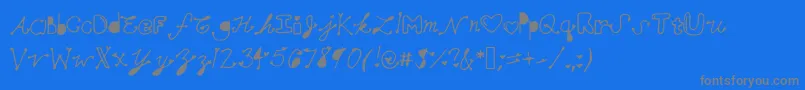 Mollymfont-Schriftart – Graue Schriften auf blauem Hintergrund