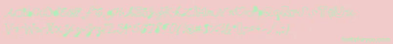 Mollymfont Font – Green Fonts on Pink Background