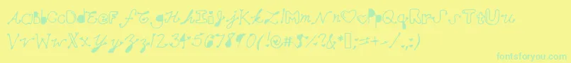Police Mollymfont – polices vertes sur fond jaune