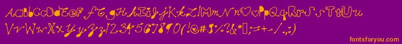 Mollymfont Font – Orange Fonts on Purple Background