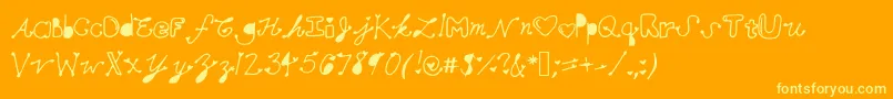 Mollymfont Font – Yellow Fonts on Orange Background