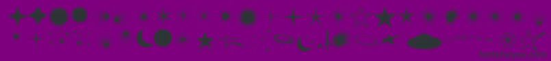フォントFcoflares – 紫の背景に黒い文字
