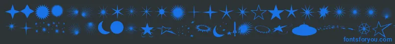 Weitere Informationen zur Fcoflares-Schriftart Fcoflares-Schriftart – Blaue Schriften auf schwarzem Hintergrund