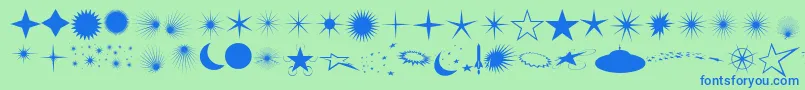 Шрифт Fcoflares – синие шрифты на зелёном фоне