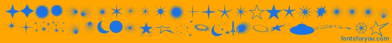 Fcoflares Font – Blue Fonts on Orange Background
