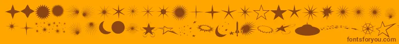 Fcoflares-Schriftart – Braune Schriften auf orangefarbenem Hintergrund