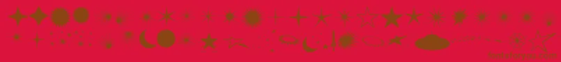Czcionka Fcoflares – brązowe czcionki na czerwonym tle