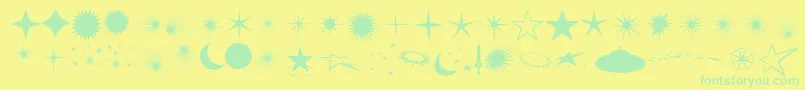 Fcoflares Font – Green Fonts on Yellow Background
