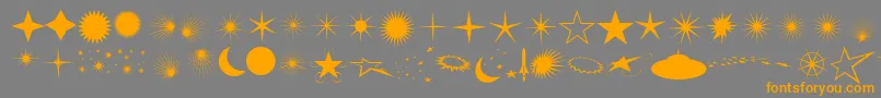 Fcoflares-Schriftart – Orangefarbene Schriften auf grauem Hintergrund