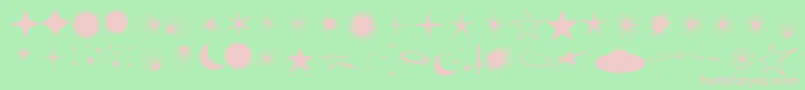 Fcoflares-Schriftart – Rosa Schriften auf grünem Hintergrund