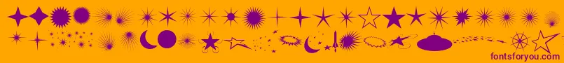 Шрифт Fcoflares – фиолетовые шрифты на оранжевом фоне