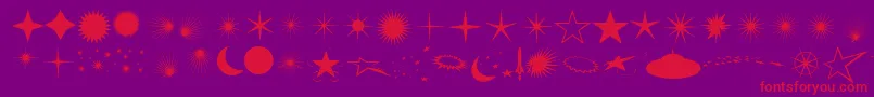 Fcoflares-Schriftart – Rote Schriften auf violettem Hintergrund