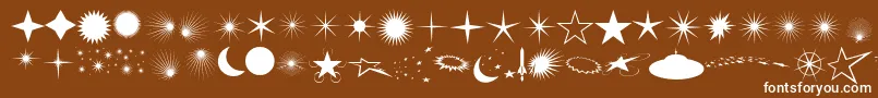 フォントFcoflares – 茶色の背景に白い文字