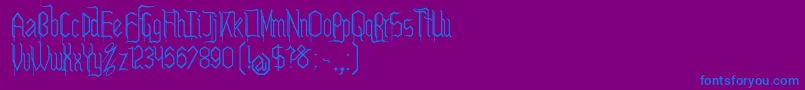 フォントLeteskeFinal – 紫色の背景に青い文字